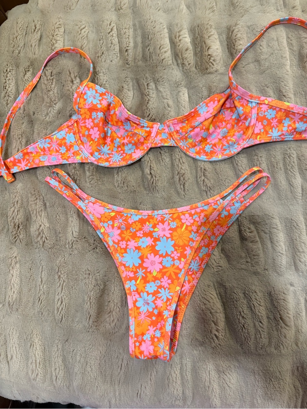 Kulani Kinis Orange Floral Two-Piece Bikini